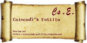 Csincsák Estilla névjegykártya